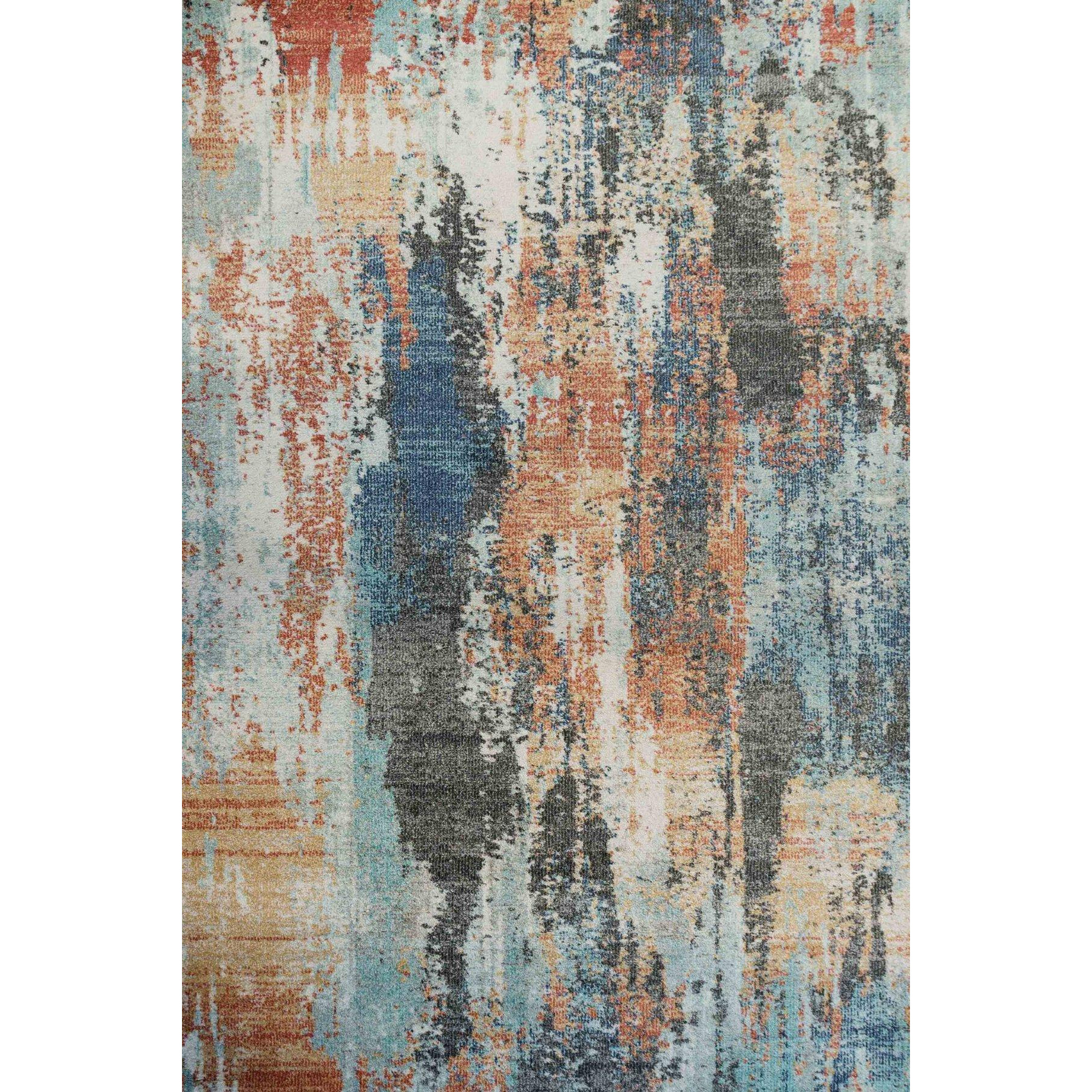 Multicoloured Soft Abstract Distressed Fireside Area Rug - image 1