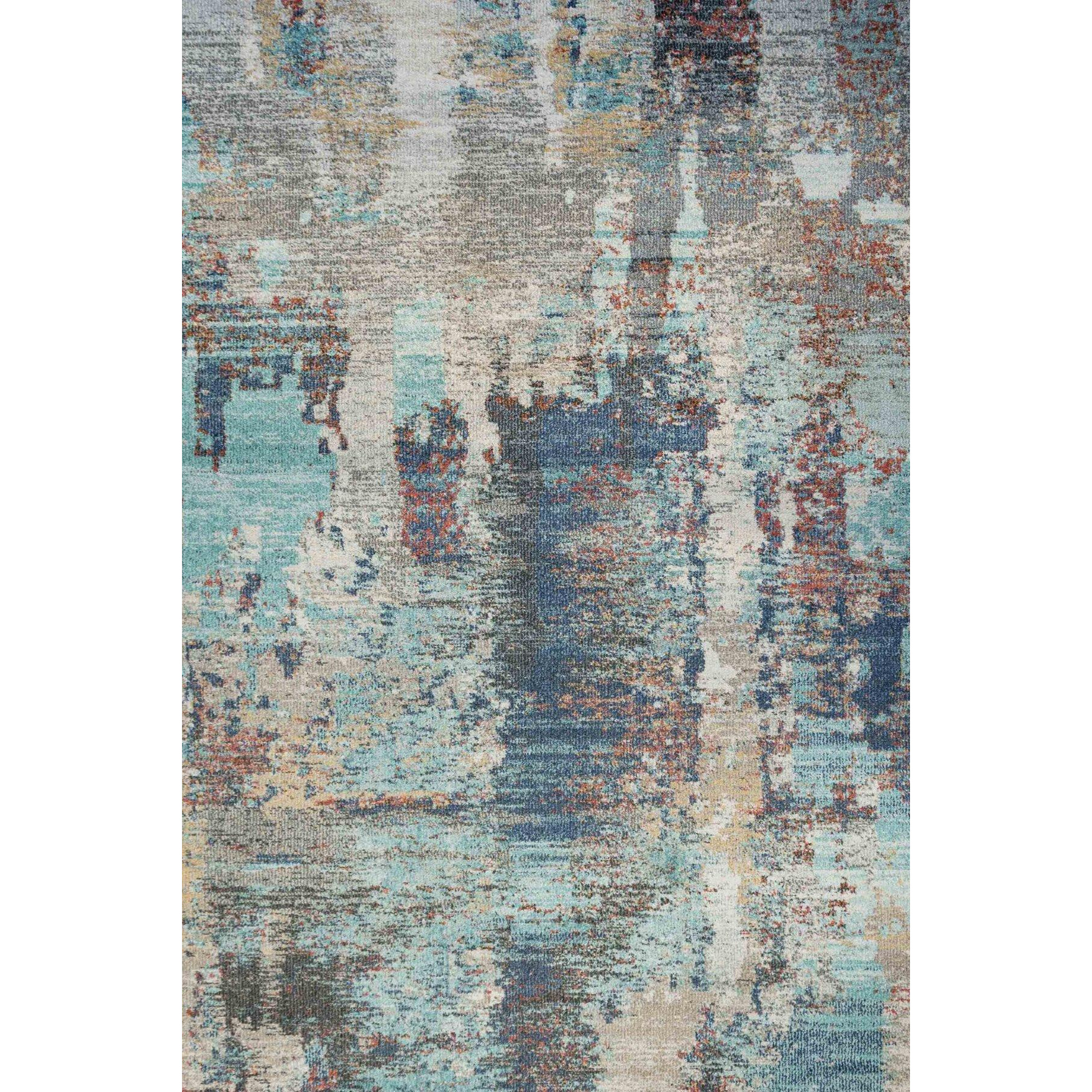 Blue Multicoloured Abstract Area Rug - image 1