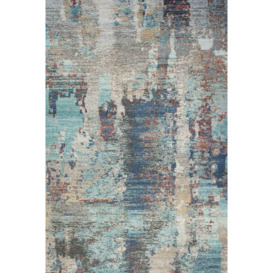 Blue Multicoloured Abstract Area Rug