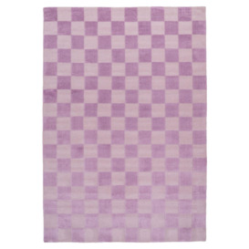 Lilac Purple Retro Checkerboard Living Area Rug