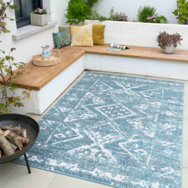 Distressed Blue Outdoor, Garden and Patio Area Rug - thumbnail 2