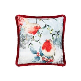 Frilly Vivid Wildflower Striped Reversible Filled Cushion - thumbnail 2