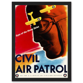 Political Military Civil Air Patrol Pilot USA Eyes Of The Home Skies A4 Artwork Framed Wall Art Print - thumbnail 1