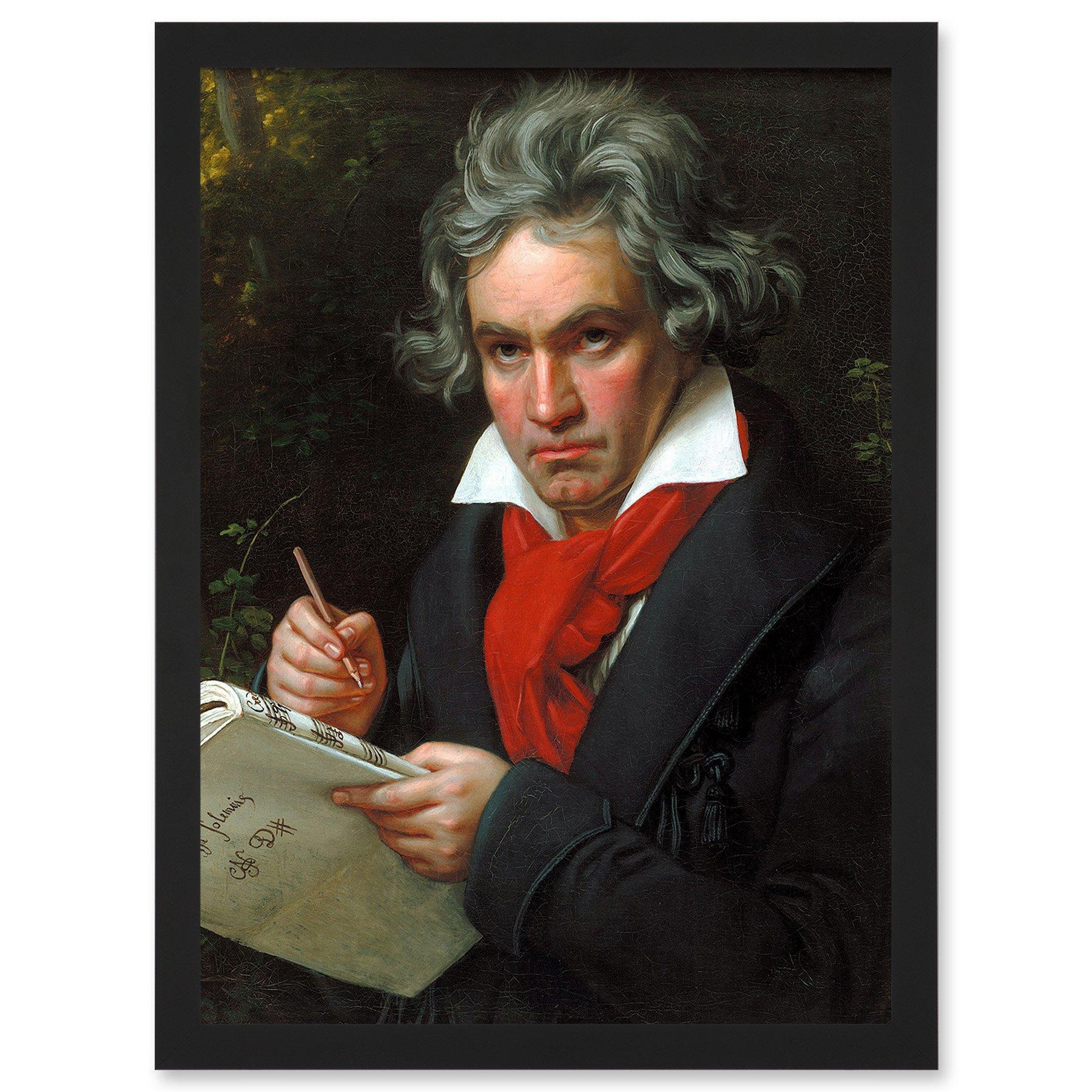 Ludwig Van Beethoven Stieler Composer A4 Artwork Framed Wall Art Print - image 1
