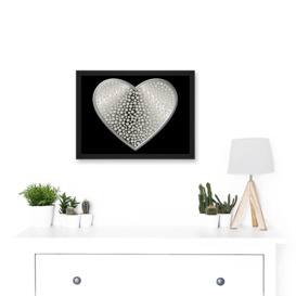 Diamond Heart Silver Bling Art A4 Artwork Framed Wall Art Print - thumbnail 2