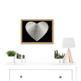 Diamond Heart Silver Bling Art A4 Artwork Framed Wall Art Print - thumbnail 3