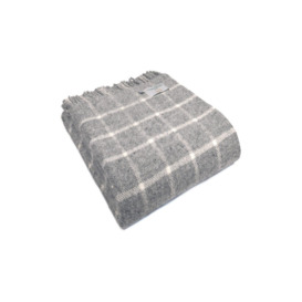 100% Pure New Wool Chequered Check Throw Blanket Made in Wales - thumbnail 1