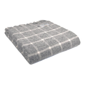100% Pure New Wool Chequered Check Throw Blanket Made in Wales - thumbnail 3