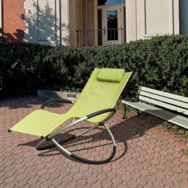 Zero Gravity Rocking Sun Lounger Chair with Pillow - thumbnail 2