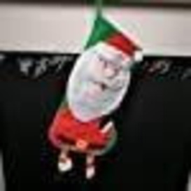40cm Christmas Stocking Hanging Decoration in 3D Santa Design - thumbnail 3
