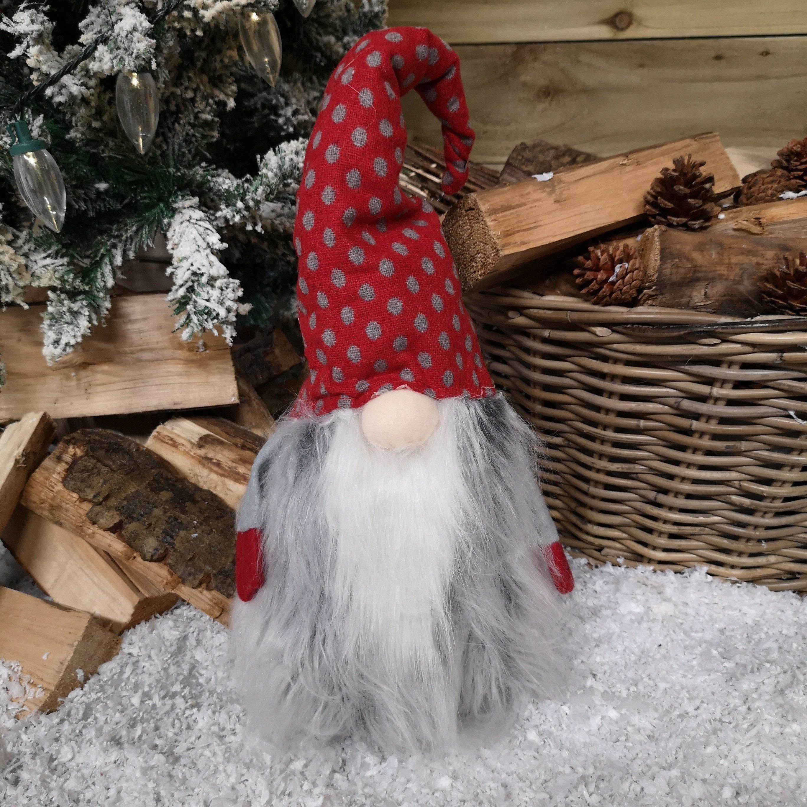 52cm Festive Gonk Cuddly Santa Indoor Christmas Plush Decoration in Polka Dot Hat - image 1