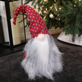 52cm Festive Gonk Cuddly Santa Indoor Christmas Plush Decoration in Polka Dot Hat - thumbnail 3