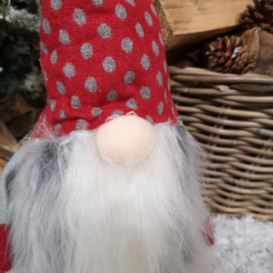 52cm Festive Gonk Cuddly Santa Indoor Christmas Plush Decoration in Polka Dot Hat - thumbnail 2