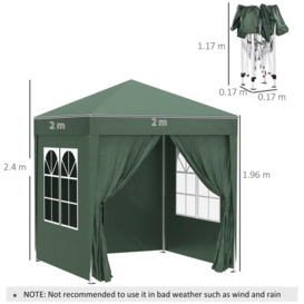 2mx2m Pop Up Gazebo Party Tent Canopy Marquee with Storage Bag - thumbnail 3
