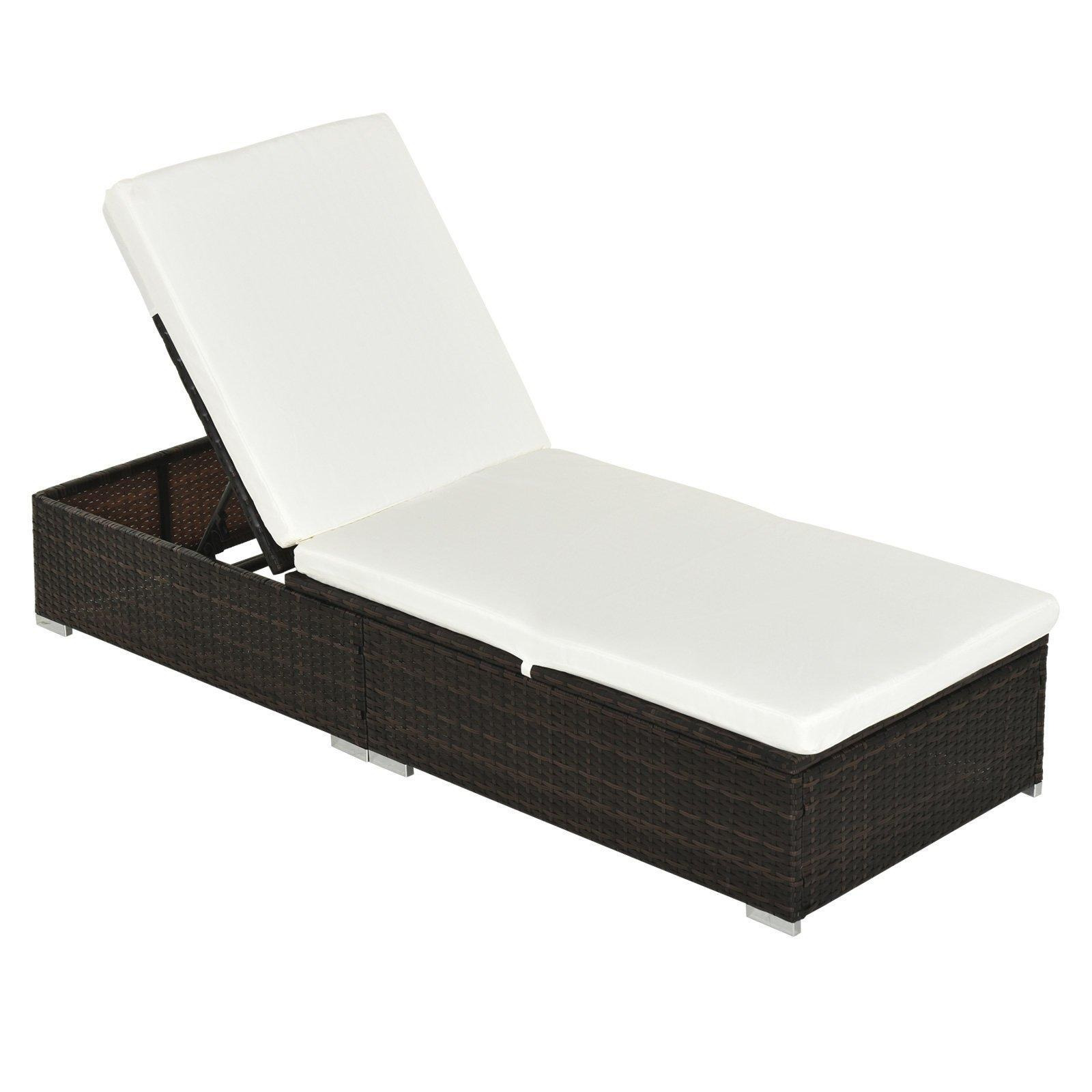 Garden Rattan Recliner Lounger Furniture Sun Lounger Recliner Bed Chair - image 1