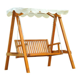 2 Seater Wooden Garden Swing Chair Seat Hammock Bench  Lounger