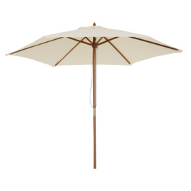 2.5m Wood Garden Parasol Sun Shade Patio Outdoor Wooden Umbrella