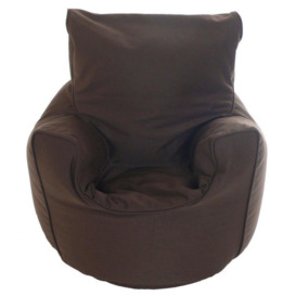 Cotton Twill Chocolate Bean Bag Arm Chair Toddler Size - thumbnail 1
