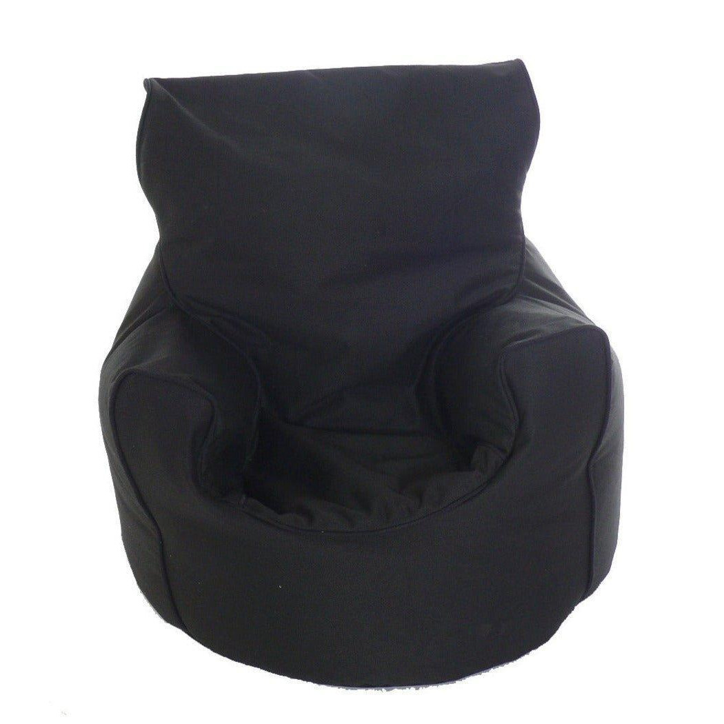 Cotton Twill Black Bean Bag Arm Chair Toddler Size - image 1
