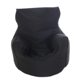 Cotton Twill Black Bean Bag Arm Chair Toddler Size - thumbnail 1