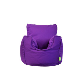 Cotton Twill Purple Bean Bag Arm Chair Toddler Size - thumbnail 1