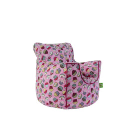 Cotton Pink Cupcake Bean Bag Arm Chair Toddler Size - thumbnail 2