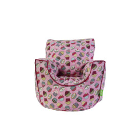 Cotton Pink Cupcake Bean Bag Arm Chair Toddler Size - thumbnail 1