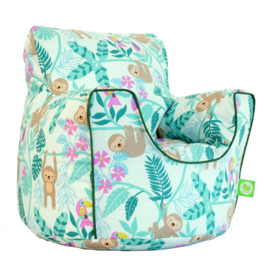 Cotton Green Sloth Bean Bag Arm Chair Toddler Size - thumbnail 2