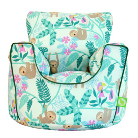 Cotton Green Sloth Bean Bag Arm Chair Toddler Size - thumbnail 1
