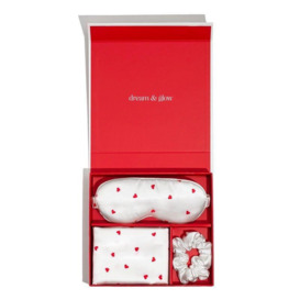 Heart Print Satin Gift Set Infused with Silver Ions