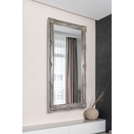 'Abbey' Full Length Silver Decorative Ornate Leaner Wall Mirror 5Ft5 X 2Ft7 (168cm X 78cm)