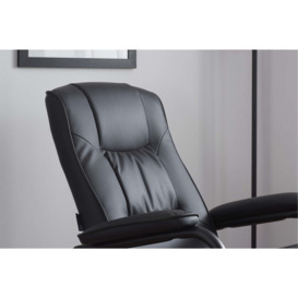 Swivel Recliner Reclining Chair Black Birlea Memphis Faux Leather & Footstool - thumbnail 3
