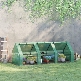 Mini Greenhouse Garden Planter Zipper Doors Portable 270 x 90 x 90cm - thumbnail 2