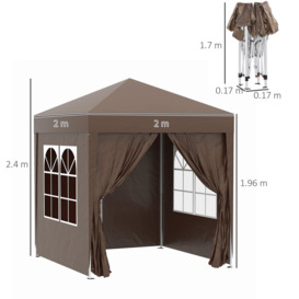 2mx2m Pop Up Gazebo Party Tent Canopy Marquee with Storage Bag - thumbnail 3
