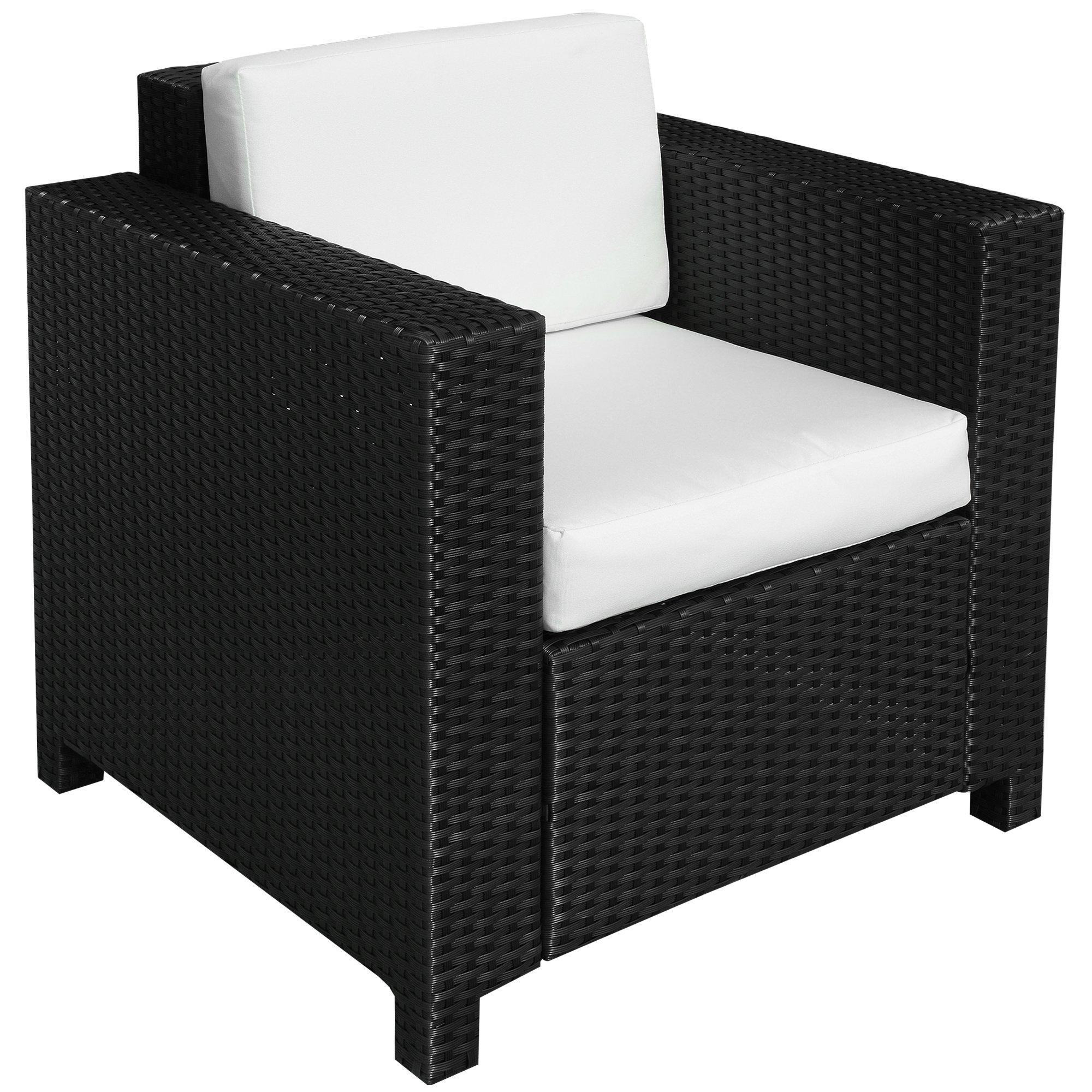 Rattan Garden Furniture Weave Wicker 1 Seater Sofa with Cushion - image 1