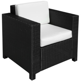 Rattan Garden Furniture Weave Wicker 1 Seater Sofa with Cushion
