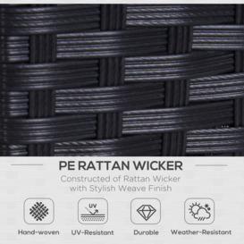 Rattan Garden Furniture Weave Wicker 2-Seater Sofa with Cushion - thumbnail 3
