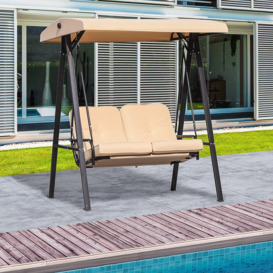 2 Seater Garden Outdoor Swing Chair Hammock with Steel Frame - thumbnail 2