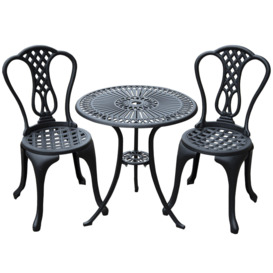 Garden Bistro Set Outdoor Table Chairs Aluminium Patio Lawn Furniture - thumbnail 1