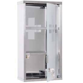 Wall Mounted Lockable Medicine Cabinet Stainless Steel