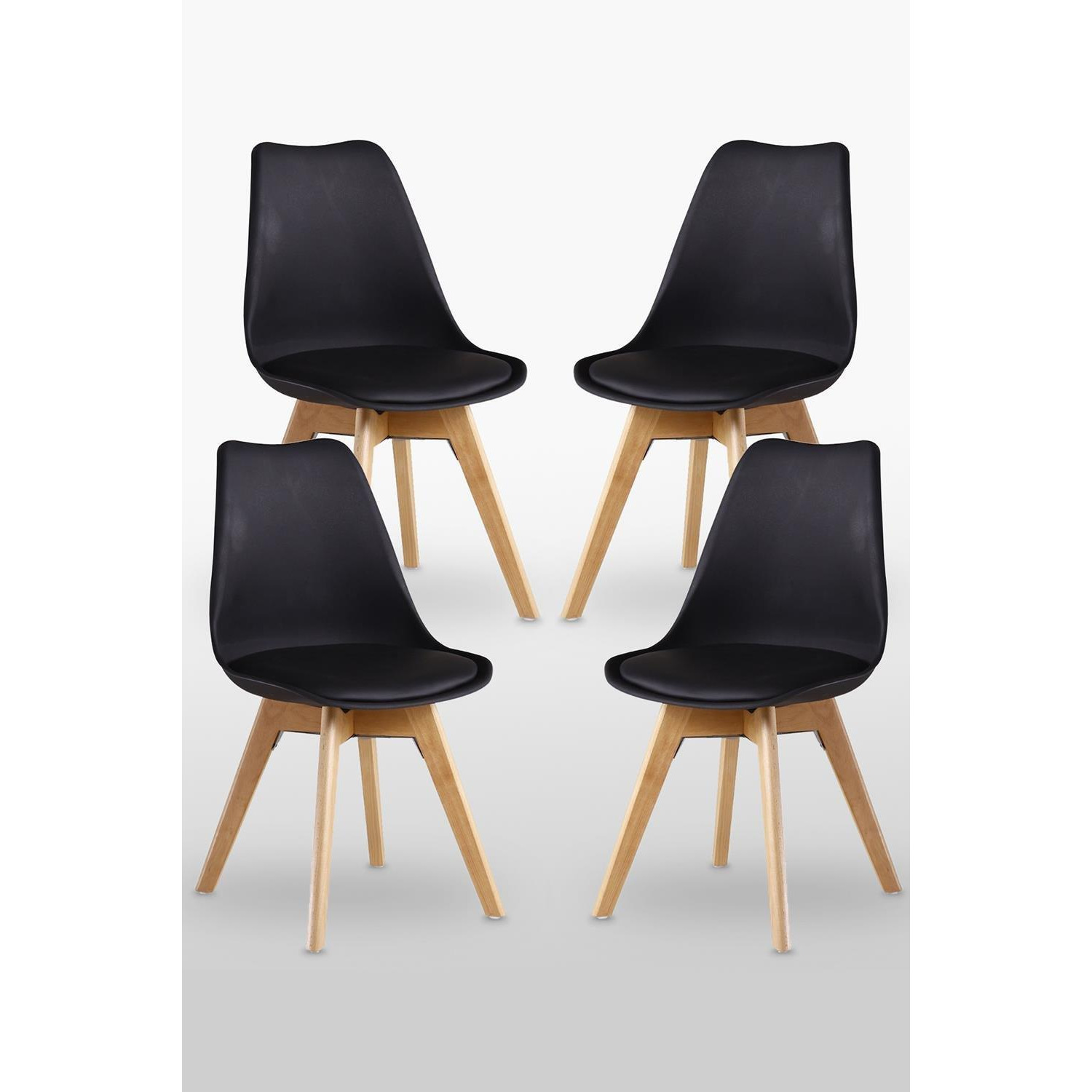 Set of 4 Lorenzo Tulip Padded Dining Chair - image 1