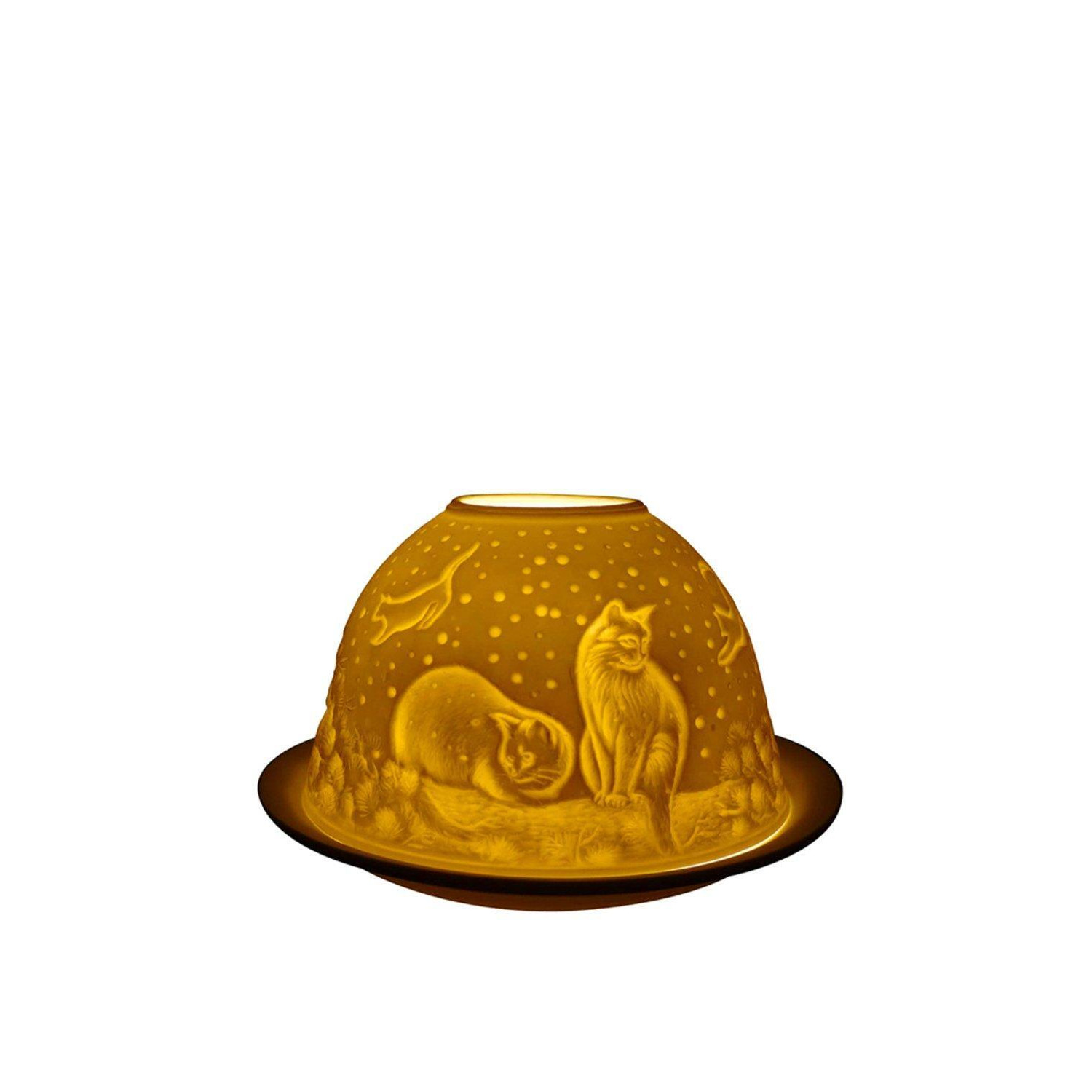 Light-Glow Cats at Night Candle Holder Dome - image 1