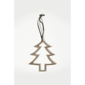 Set of 3 Silver Christmas Ornaments Star Tree Snowflake - thumbnail 2