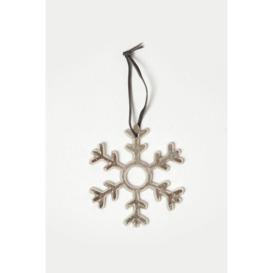 Set of 3 Silver Christmas Ornaments Star Tree Snowflake - thumbnail 3