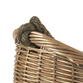 Wicker Antique Wash Rope Handled Carrying Basket - thumbnail 3