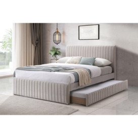 Bexley Natural Oat Upholstered -  Bed Frame With Underbed Frame - thumbnail 2