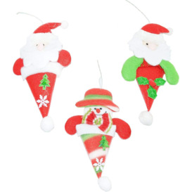 3 Soft Teddy Christmas Tree Hanging Xmas Novelty Home Decorations - thumbnail 2