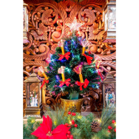 2Ft/60cm Candle & Bow Fibre Optic Christmas Tree LED Pre-Lit - thumbnail 2