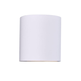 Ceramic Cylinder Wall Light, Up and Down White Paintable G9 (NO BULB) - thumbnail 1