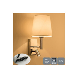 Wall Light with switches Adjustable LED Reading Light Cylinder Shade - thumbnail 3